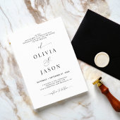 Moderne romantische Script Black and White Wedding Einladung