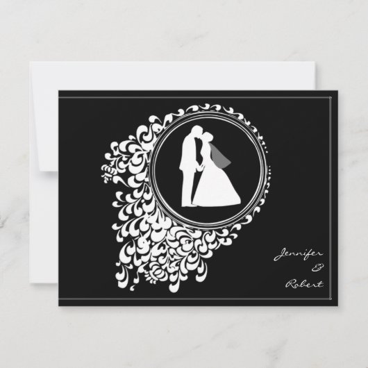 Moderne romantische Silhouette Save the Date (Vorderseite)