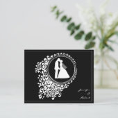 Moderne romantische Silhouette Save the Date (Stehend Vorderseite)