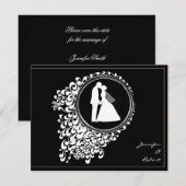 Moderne romantische Silhouette Save the Date (Vorne/Hinten)