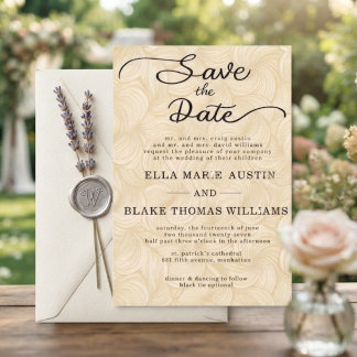 Moderne romantische Skript-Save-the-Date-Karte Einladung