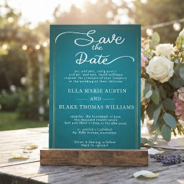 Moderne romantische Skript-Save-the-Date-Karte Einladung