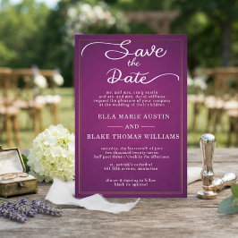 Moderne romantische Skript-Save-the-Date-Karte Einladung