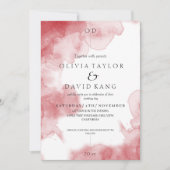 Moderne romantische Soft Watercolor Burgundy Weddi Einladung (Vorderseite)