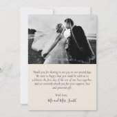 Moderne romantische Typografie Elfenbeinfoto-Colla Dankeskarte (Rückseite)