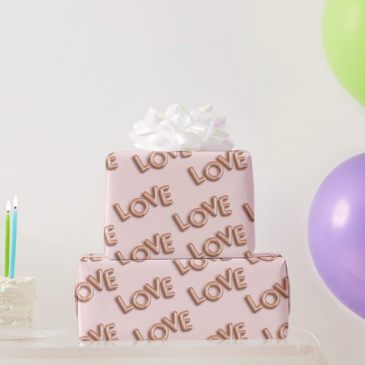 Moderne romantische Valentinstag-LIEBE Rosa Geschenkpapier (Partygeschenke)