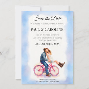 Moderne romantische Verlobungsfeier für ein Paar i Save The Date