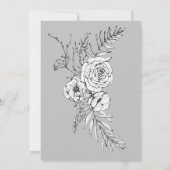 Moderne romantische Wildblume Gray Wedding Einladu Einladung (Rückseite)