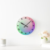 Moderne römische Zahlen über farbenfrohe Pastel Ra Runde Wanduhr (Zuhause)