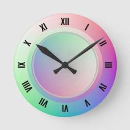 Moderne römische Zahlen und Fun Pastel Rainbow Dis Quadratische Wanduhr