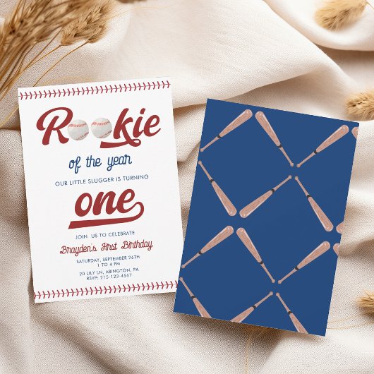 Moderne Rookie des Jahres Baseball Geburtstag Einladung
