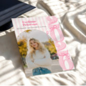 Moderne rosa 2026 Abschluss Einladung