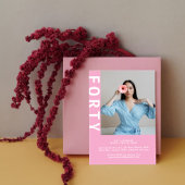 Moderne Rosa 40. Geburtstagsfeier Einladung