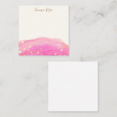 Moderne rosa Abstrakte Aquarellfarben Vielen Dank Mitteilungskarte (Vorne/Hinten)