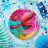 Moderne rosa Abstrakte Farbe Pappteller (Party)