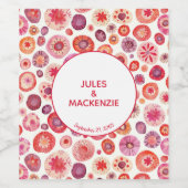Moderne rosa Abstrakte Hochzeit Weinetikett (Einzelnes Label)