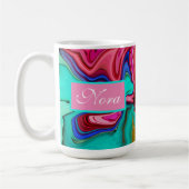 Moderne rosa abstrakte Marmorfarbe Wasserfarbe Kaffeetasse (Links)