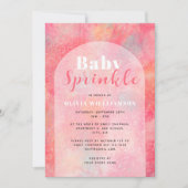 Moderne rosa Abstrakte Wasserfarbe Kindersprinkle Einladung (Vorderseite)
