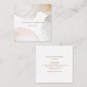 Moderne, rosa, abstrakte Wasserfarbe Quadratische Visitenkarte (Vorne/Hinten)