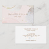 Moderne, rosa abstrakte Wasserfarbe Visitenkarte (Vorne/Hinten)