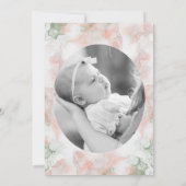 Moderne Rosa Agate Foto Goldkreuz Taufe Einladung (Rückseite)