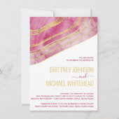 Moderne Rosa Agate Gold Foil Einladung zur Hochzei (Vorderseite)