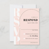Moderne rosa Ampere und Arch Wedding RSVP Card (Vorderseite)
