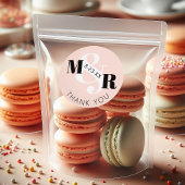 Moderne rosa Ampersand Monogram Wedding Vielen Dan Runder Aufkleber