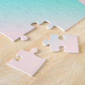 Moderne rosa Aquamarine Bio Form Pastete Puzzle (Seite)