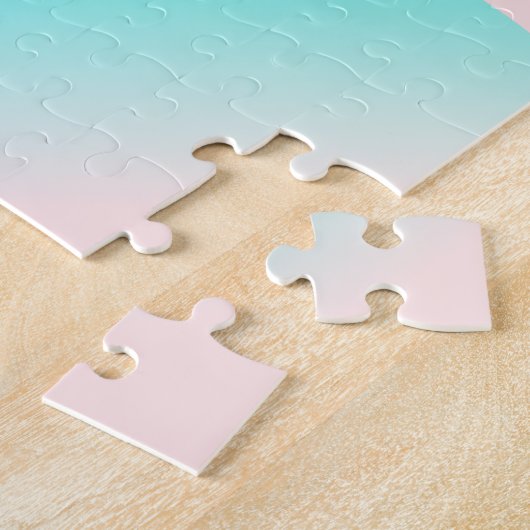 Moderne rosa Aquamarine Bio Form Pastete Puzzle (Seite)