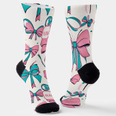 Moderne rosa, aquamarine Creme Bogen monogramm chi Socken