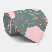 Moderne rosa Aquamarine Rose Gold Honeycomb Hexago Krawatte (Gerollt)