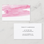 Moderne rosa Aquarell-Wäsche Visitenkarte (Vorne/Hinten)