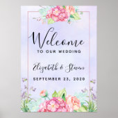 Moderne rosa Aquarellbilder Poster (Vorne)