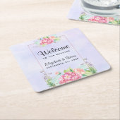 Moderne rosa Aquarellbilder Rechteckiger Pappuntersetzer (angewinkelt)