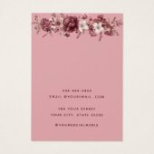 Moderne rosa Aquarellblume Ohrkarte (Rückseite)