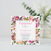 Moderne rosa Aquarellfarben-Engagement Party Einladung (Stehend Vorderseite)