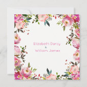 Moderne rosa Aquarellfarben-Engagement Party Einladung (Rückseite)