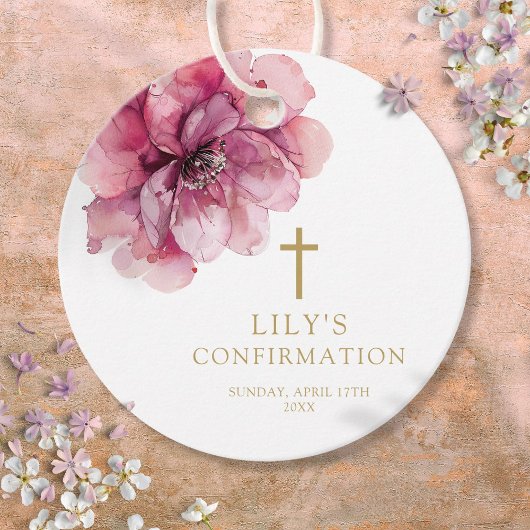 Moderne rosa Aquarellfarben - Flora-Bestätigung Geschenkanhänger