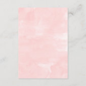 Moderne Rosa Aquarellfarben Hochzeitsgast-Infos Begleitkarte (Rückseite)