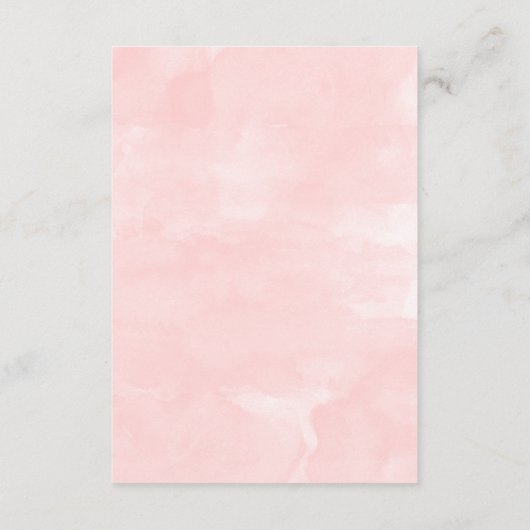 Moderne Rosa Aquarellfarben Hochzeitsgast-Infos Begleitkarte (Rückseite)