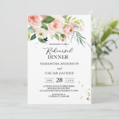 Moderne rosa Aquarellfarben Schönheit Blume & Blät Einladung (Stehend Vorderseite)