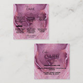 Moderne rosa Aquarellfarben Tintenpflege Quadratische Visitenkarte (Vorne/Hinten)