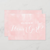 Moderne rosa Aquarellfarben Werden Sie meine Blume Einladung (Vorne/Hinten)