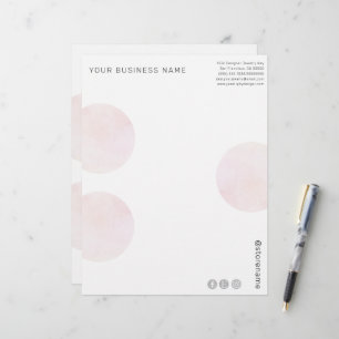 Moderne rosa Aquarellkreise Briefbogen