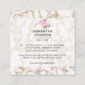 Moderne rosa Aquarellmarborn Gold Quadratische Visitenkarte (Rückseite)