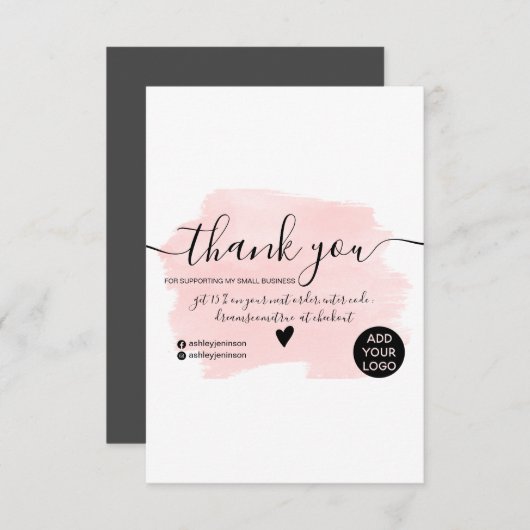 Moderne rosa Aquarellpinsel (Pinselstrich) Einladung (Vorne/Hinten)