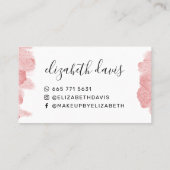 Moderne rosa Aquarellpinsel Visitenkarte (Rückseite)