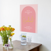 Moderne rosa Arch Graduation Party Willkommen Gold Foliendrucke (Ablage(Küche))