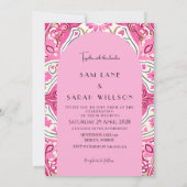 Moderne rosa Ästhetische Hochzeit Elegante Einladung (Rückseite)